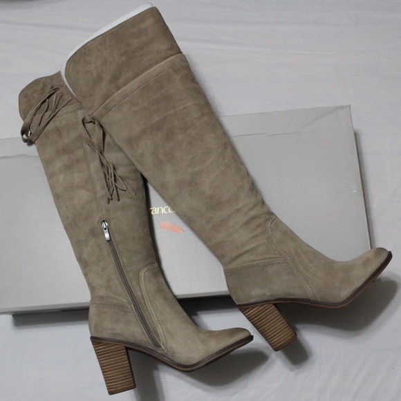 Franco Sarto Shoes - FRANCO SARTO ELLYN TAUPE SUEDE OVER THE KNEE BOOT